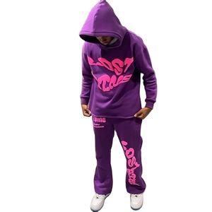 Conjunto de Pantalones de Dos Piezas para Hombre al por Mayor, Ecológico, Personalizado, con Sudadera con Capucha y Pantalones Deportivos Acampanados - Product Image 4