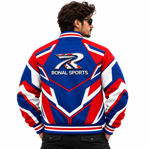 Custom <b>Men's</b> Baseball <b>Jackets</b> Plus Size Casual Spring Canvas Stand Collar <b>Fleece</b> Waterproof Quick Dry Letterman <b>Jacket</b> Custom - Product Image 4