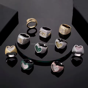 Anillo de diamante de moissanita VVS estilo Hip Hop, anillo redimensionable de corte Baguette de Plata de Ley 925 para hombres y mujeres para boda - Product Image 3