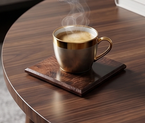 Deluxe Wooden Square <b>Coaster</b> Heat Resistant Modern Design for <b>Table</b> Decoration Mats & Pads Perfect Home Dining Accessories - Product Image 1