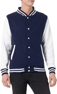 Wholesale <b>Custom</b> <b>Denim</b> Varsity <b>Jacket</b> for Men Vintage Style Sleeve Letterman Casual Zipper Woven Work <b>Jacket</b> for Winter - Product Image 2