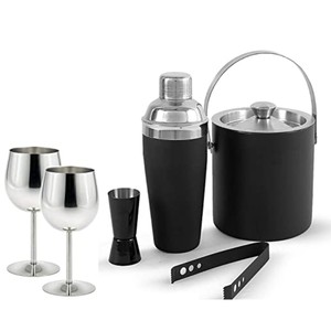 Ensemble d'outils de bar en or de luxe 5 pièces avec support, kit de barman en acier inoxydable, ensemble de shaker à cocktails professionnel pour les outils de bar à domicile - Product Image 3