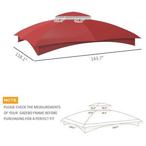 Gazebo Moderno in Alluminio 10x12 con Fori di Drenaggio, Colore Rosso Vino - Product Image 3