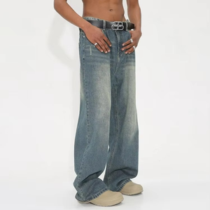 Nuevos Pantalones Vaqueros Vintage para Hombre, Pantalones de Mezclilla Desgastados y Rotos, Pantalones Acampanados para Hombre - Product Image 2