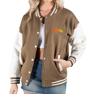 Chaqueta Varsity de Pana con Logotipo Personalizado, Unisex, Otoñal, Casual, con Botones al Frente, Color Sólido, Diseño Bordado - Product Image 1