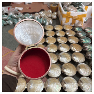 Iridescent <b>Shell</b> Jewelry Box created with natural mother of pearl <b>shell</b> and wooden frame for jewelry storage Vietnam origin - Product Image 5