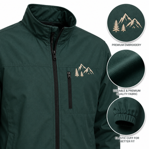 Custom Embroidered Men's <b>Jackets</b> Lightweight Polyester Windbreaker Stand Collar Outdoor Casual Outerwear OEM ODM Manufacturer - Product Image 3