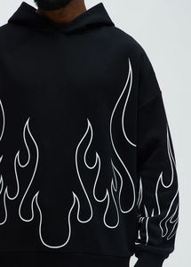 Hoodie à épaules tombantes, Hoodie oversize unisexe, séchage rapide, OEM, pour le sport et la gym, coupe ample, avec empiècements en maille - Product Image 5