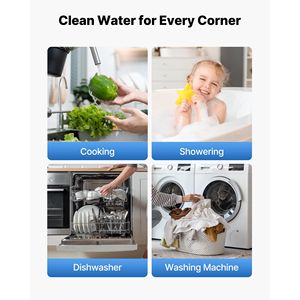 Sistema di filtraggio acqua per tutta la casa a 3 stadi 4.5'' x 20'' Depuratore d'acqua domestico con sedimenti KDF CTO, riduce i contaminanti pesanti - Product Image 6