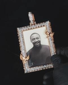 Custom Photo <b>Pendant</b>_ 14K <b>Solid</b> <b>Gold</b>, VVS Moissanite Diamond, Hip Hop Jewelry Online in India - Product Image 2