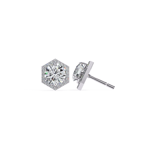REYES Luxury 14K Solid Gold Rhodium Plated Fine Jewelry GRA Certified 925 Sterling Silver Round Cut 1.5Ct Moissanite <b>Earrings</b> - Product Image 1