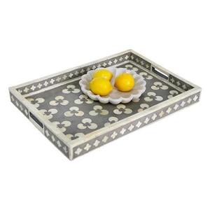 Royal Artisans Handmade Bone Inlay Tea Coaster Tray <b>Set</b> Floral Design Decorative Dining Table Customized Color - Product Image 1