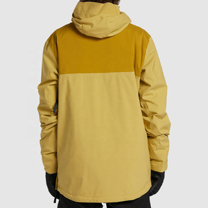 <b>Men's</b> Waterproof Quarter-<b>Zip</b> Hooded Bomber <b>Jacket</b> Color Blocking Casual Winter Ski Standard Canvas Polyester Wadding - Product Image 5