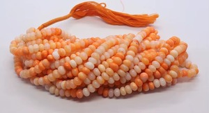 Perles Rondelles Lisses en Opale Naturelle Teintée Orange 8MM 8.5MM, Perles de Pierre Précieuse en Opale Orange Naturelle Véritable - Product Image 5