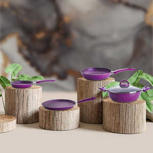 ชุดเครื่องครัวเคลือบโมเสค5ชิ้นชุดเครื่องครัวอลูมิเนียมก่อสร้างอุปกรณ์ครัวระดับพรีเมียม - Product Image 1