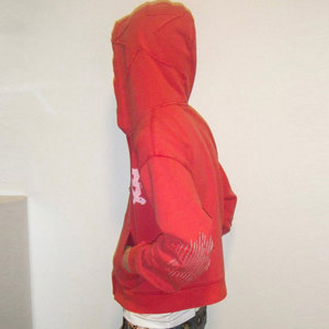 Sweat-shirt à capuche personnalisable rouge pour homme, imprimé lettres, style streetwear, manches longues, molleton ample, 100 % coton, hiver - Product Image 2