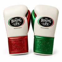 Özel Tasarım MMA ONEMAX Nefes Alabilen No Boxing No Life Sığır Derisi Bağcıklı Antrenman Boks Eldivenleri Kırmızı Beyaz Yeşil