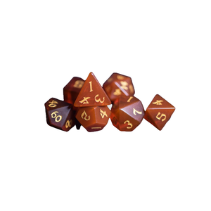 High quality stone dice Red carnelian natural crystal reiki healing gemstones <b>Engraved</b> stone custom dice set Vikings crystal - Product Image 5