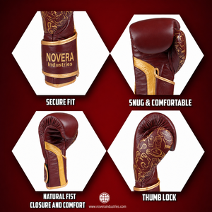 Gants de boxe personnalisés en cuir de vachette, sur mesure, avec fermeture auto-agrippante au poignet, séchage rapide, respirants, pour l'entraînement et la protection. - Product Image 5