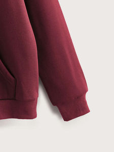 Sudadera con Capucha para Mujer, Cálida, de Forro Polar, con Bolsillo Tipo Canguro, Cómoda, Informal, de Manga Larga para Invierno - Product Image 3