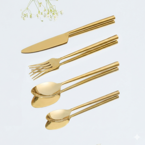 Juego de Cubiertos de Acero Inoxidable Chapado en Oro de Lujo, 24 Piezas, Acabado Espejo, para Hotel, Restaurante, Bodas y Fiestas - Product Image 2