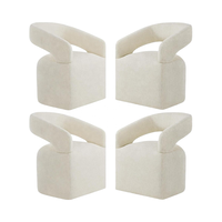Fauteuil d'appoint en tonneau beige crème chaises de salle à manger rembourrées roulettes amovibles pour salle à manger chambre salle de lecture