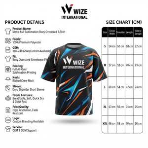 เสื้อยืดผู้ชาย OEM ODM ผ้าฝ้าย 100% สกรีนโลโก้ด้วยเทคนิค Sublimation แบบกำหนดเอง ทรงโอเวอร์ไซส์ คอกลม แขนสั้น แห้งเร็ว - Product Image 6
