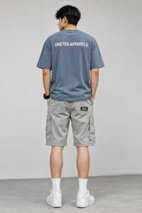 Men's <b>Grey</b> Blue Cotton Knitted Short Sleeve <b>T</b>-<b>Shirt</b> Printed O-Neck Regular Fit Casual Breathable Anti-Wrinkle - Product Image 3