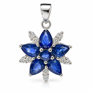 Colgante de Esmeralda en Forma de Pera con Diamantes Redondos Engastados en Plata de Ley 925 con Baño de Rodio, Joyería Clásica de Lujo para Mujer - Product Image 5