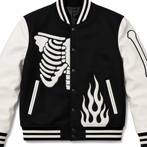 <b>Custom</b> Trending Men's Varsity <b>Jacket</b> Embroidery 100% Wool High Quality Patchwork Casual Streetwear Reversible Eco-Friendly - Product Image 1