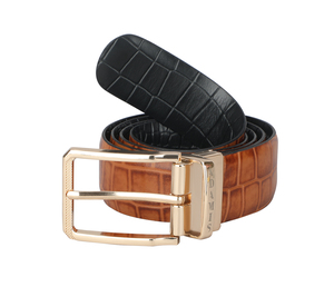 Ceinture pour homme en cuir véritable de haute qualité pour usage quotidien, cuir huilé lisse, ne se décolore pas, ceinture de luxe, boucle à ardillon, simple couche - Product Image 1