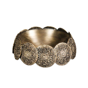 Bol de service de luxe en verre à 2 compartiments, avec cadre en métal plaqué or, de forme ronde, pour la décoration de la maison, centre de table, accessoires - Product Image 3