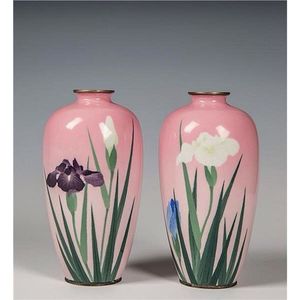 Vase en métal émaillé cloisonné rose de luxe, élégant pot à fleurs en laiton artisanal avec motif grue, décoration orientale pour la maison, cadeau de mariage - Product Image 2