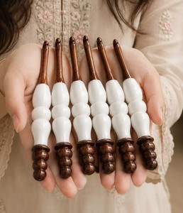 Resin Wood Crochet Hook With Smooth Finish Durable Handmade Needle for Crochet and Knitting Projects - Product Image 3
