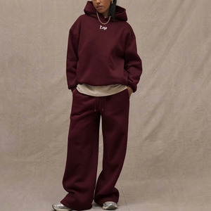 Survêtement ample en molleton 100 % coton 500 g/m² pour femme – Style streetwear oversize tendance - Product Image 1