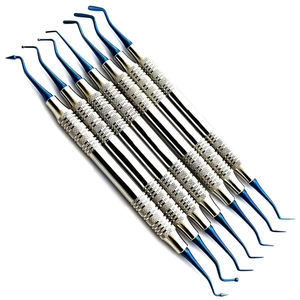 Raspador Dental Manual con Empuñadura Moleteada, Acero Inoxidable Azul, Instrumento Quirúrgico Clase I, Set Shuja Surgico - Product Image 3
