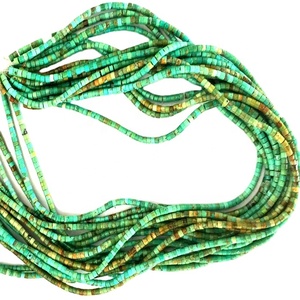 Grand trou naturellement Turquoise <span class=keywords><strong>Heishi</strong></span> avec trou percé de 2.5mm - Product Image 1