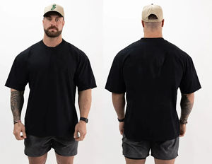 เสื้อยืดโอเวอร์ไซส์ทรงหลวมพิมพ์โลโก้ใหม่สำหรับฤดูร้อน เสื้อยืดเปล่าคุณภาพสูงสำหรับออกกำลังกายสำหรับผู้ชาย - Product Image 4