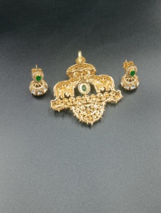 Vintage Classic Silver Gold Plated <b>Elephant</b> Pendant Set Emerald Cut Stones Stud <b>Earrings</b> Women's Animal Themed Jewelry Wedding - Product Image 1