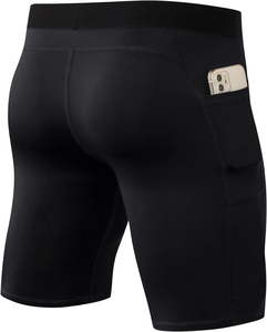 OEM Custom <b>Compression</b> <b>Shorts</b> for Men Quick Dry Breathable 100% Polyester Elastic Waist Gym Fitness Running Sportswear - Product Image 2