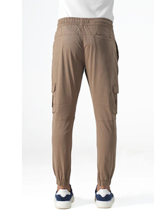 Pantalones Deportivos Cargo Marrones para Hombre, Cintura Elástica con Cordón, Ligeros, Casuales, con Múltiples Bolsillos, para Otoño - Product Image 5
