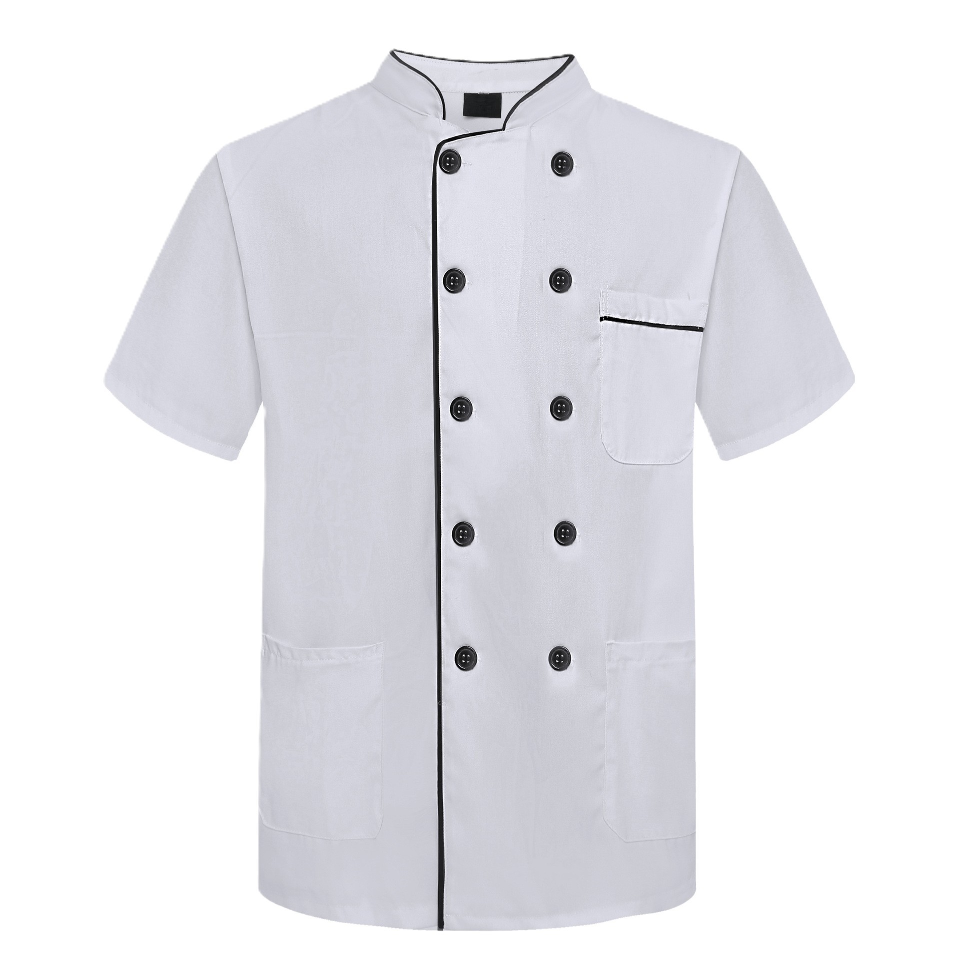 White Black Trim Short Sleeve