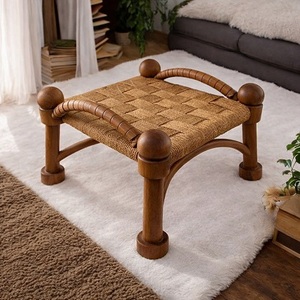 Handcrafted Traditional Modern Space-Saving <b>Wood</b> Foot <b>Stool</b> & Ottoman for Living Room Home Furniture - Product Image 1