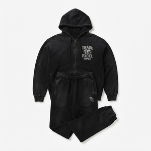 <b>Mens</b> Solid Winter <b>Track</b> <b>Jacket</b> and Shorts Combo Tracksuit Windbreaker Zipper <b>Track</b> Sweatpants 2 Pieces Set - Product Image 2