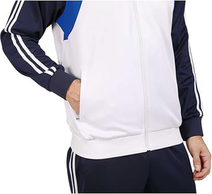 Conjunto Deportivo de 2 Piezas para Hombre, Invierno, Corte Ajustado, Transpirable, Secado Rápido, Bloques de Color Blanco y Azul Neny, con Pantalones a Juego - Product Image 5