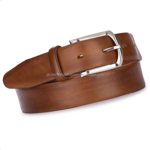 Cinturón informal de cuero marrón liso para hombre, duradero, clásico, con hebilla de metal plateado, cinturones de cuero y accesorios para unisex - Product Image 3