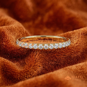 แหวนแต่งงานทองคำ 14K วินเทจ ลายฉลุประดับเพชร แหวนครบรอบแบบมิลเกรนขอบหยักสำหรับผู้หญิง แหวนเพชรแล็บโกรว์ทองคำแบบ Eternity - Product Image 5