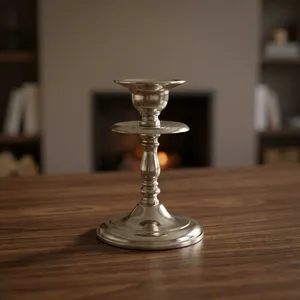 Premium Metal Candle Holder Stand for Home Decor <b>Silver</b> <b>Candlestick</b> for Dining Table Wedding & Living Room - Product Image 4