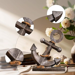 Statue Modèle Ancre de Bateau Décorative, Art Nautique pour Bureau, Salon, Étagère, Table, Décoration Maison de Plage - Product Image 4