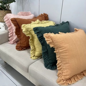Taie d'oreiller en lin tissé biologique avec logo personnalisé, couleur unie, pour hôtel et usage domestique, en lin et coton biologiques - Product Image 3